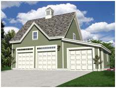 Free, Three-Car and Loft, Coach-House Style Garage Plans