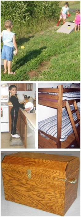 Free Children�s Woodwork Projects from WayneOfTheWoods.com - Build your child a bean bag game, bunk beds, a doll house, a step stool, a toy box, a desk and more.